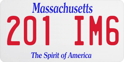 MA license plate 201IM6