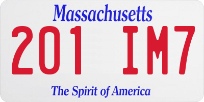 MA license plate 201IM7