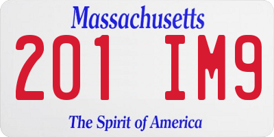 MA license plate 201IM9