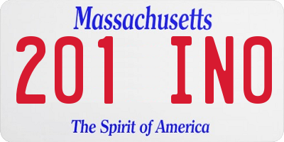 MA license plate 201IN0