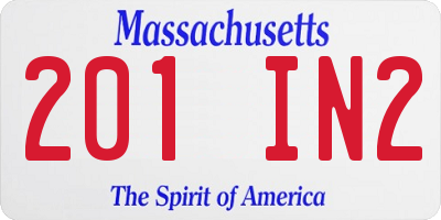 MA license plate 201IN2