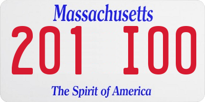 MA license plate 201IO0