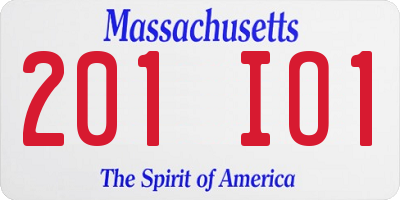 MA license plate 201IO1