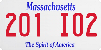 MA license plate 201IO2