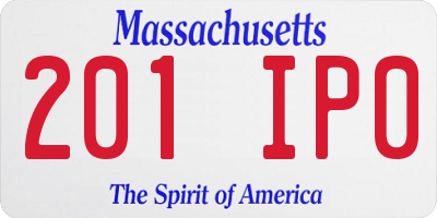 MA license plate 201IP0