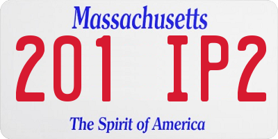 MA license plate 201IP2