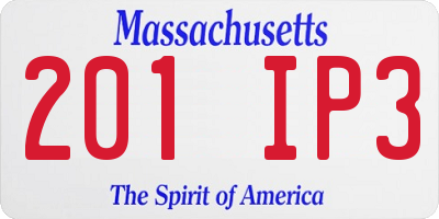 MA license plate 201IP3
