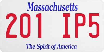 MA license plate 201IP5