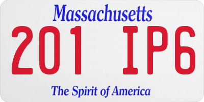 MA license plate 201IP6