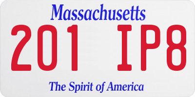 MA license plate 201IP8