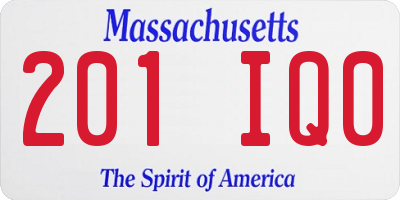 MA license plate 201IQ0