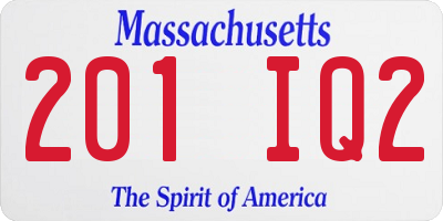 MA license plate 201IQ2