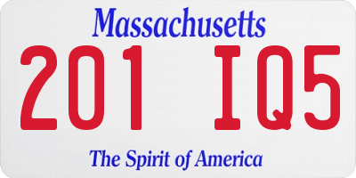 MA license plate 201IQ5