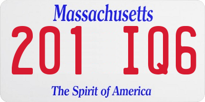 MA license plate 201IQ6