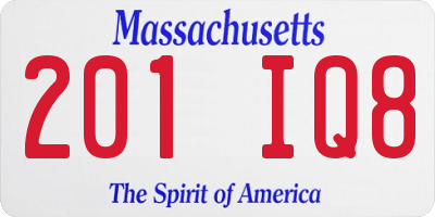 MA license plate 201IQ8