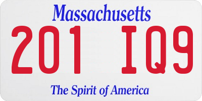 MA license plate 201IQ9