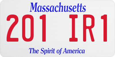 MA license plate 201IR1