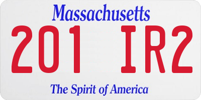 MA license plate 201IR2