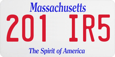 MA license plate 201IR5