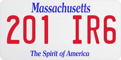 MA license plate 201IR6