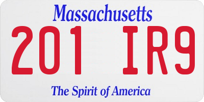 MA license plate 201IR9