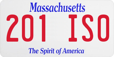 MA license plate 201IS0
