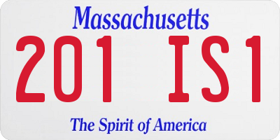 MA license plate 201IS1