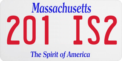 MA license plate 201IS2