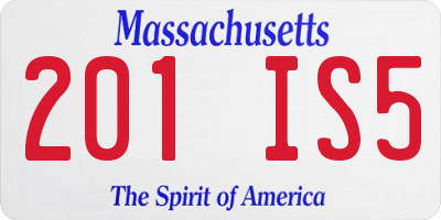 MA license plate 201IS5