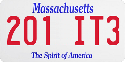 MA license plate 201IT3