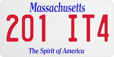MA license plate 201IT4