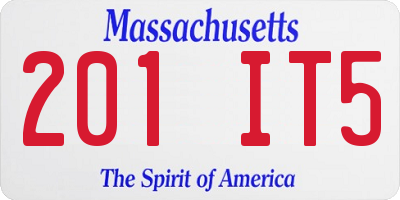 MA license plate 201IT5