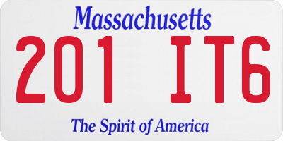 MA license plate 201IT6