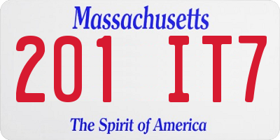 MA license plate 201IT7