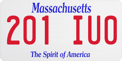 MA license plate 201IU0