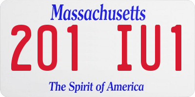 MA license plate 201IU1