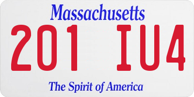 MA license plate 201IU4