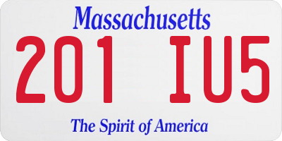 MA license plate 201IU5