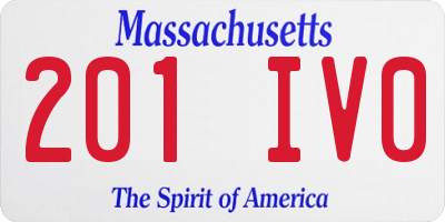 MA license plate 201IV0