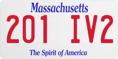 MA license plate 201IV2