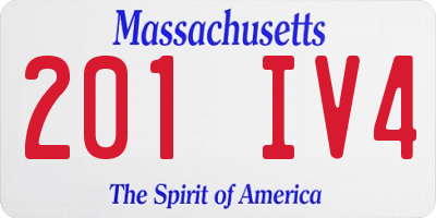 MA license plate 201IV4