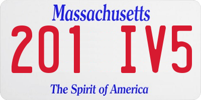 MA license plate 201IV5