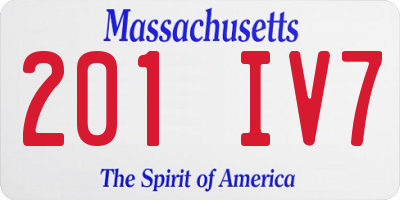 MA license plate 201IV7