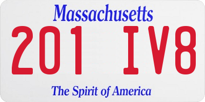 MA license plate 201IV8