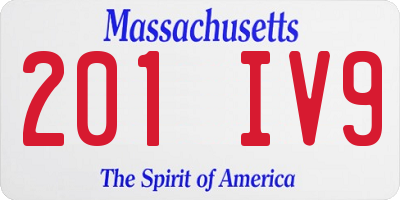 MA license plate 201IV9