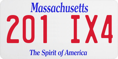 MA license plate 201IX4