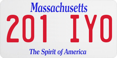 MA license plate 201IY0