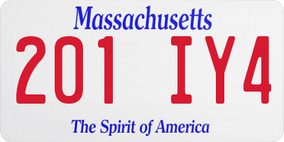 MA license plate 201IY4