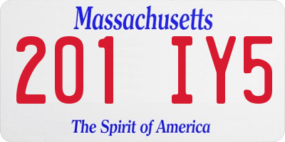 MA license plate 201IY5