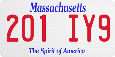 MA license plate 201IY9
